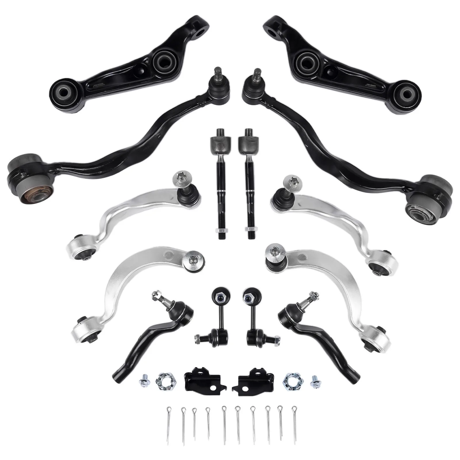 AP01 14Pcs Front Upper & Lower Control Arms & Tie Rods Kit For Lexus LS460 LS600H AWD 2007-2017 48610-59125 48630-59125