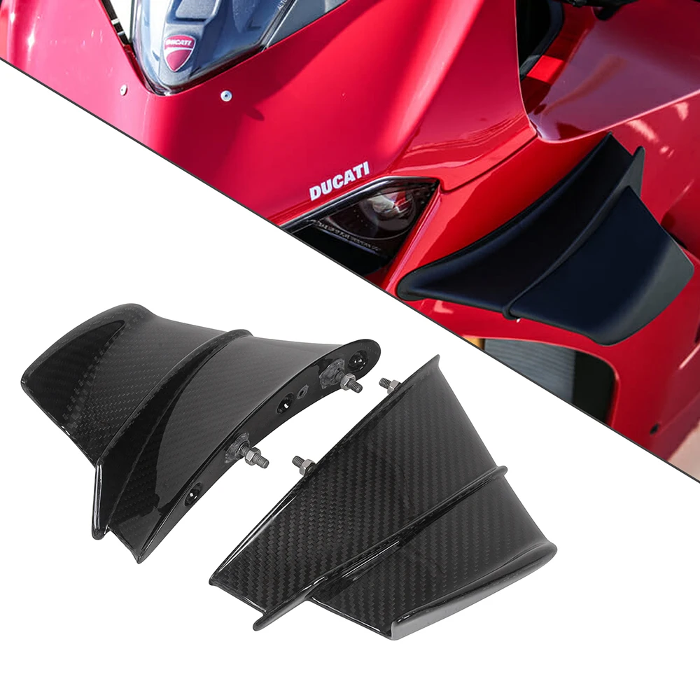 MOTO4U-Kit de déflecteur d'air aérodynamique Winglets, fibre de carbone, accessoires de moto, DUCATI Panigale V4, V4S, V4R, 2019, 2022, 2023