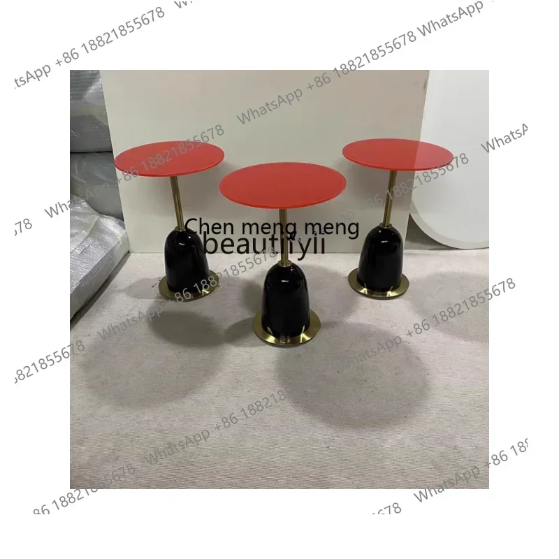 ss7486 Model Room Customized Paint Side Table Coffee Table round Individual Porcelain Corner Table Small Apartment Small round T