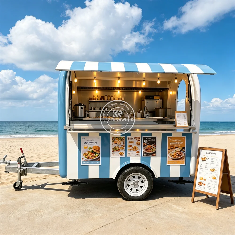 Professional Mobile Catering Kitchen Food Truck Street Vendor Business Custom Food Trailer Pizza Burger Catering Truck