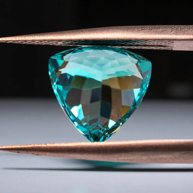 Выращенный в лаборатории Paraiba VVS1 неоновый синий цвет драгоценный камень для DIY подвески расширенные ювелирные изделия кольца серьги изготовление на выбор сертификат Фото №5