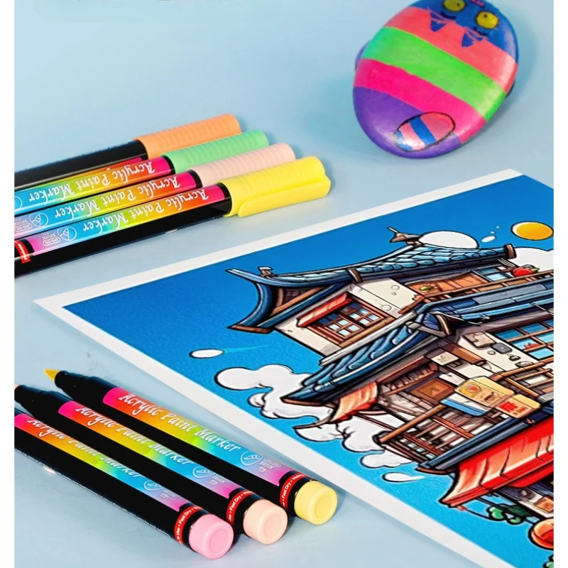 

Маркеры для акриловой краски, набор водонепроницаемых акриловых маркеров для рождественских украшений, камня, дерева, стекла, поделок и художественных принадлежностей