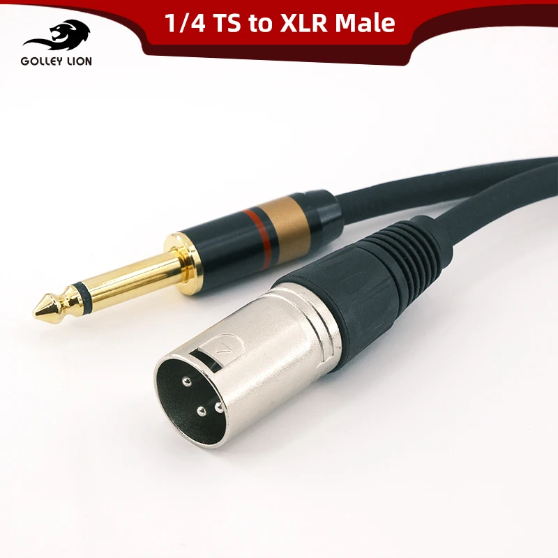 

3Pin XLR Male to TS 1/4’’ Audio Cable 6.35mm Interconnect Patch Cord for Microphones Speakers Amplifiers Studio Sound Consoles