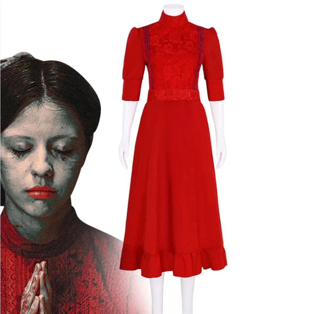 Lady Parel Cosplay Kostuum Horrorfilm Vrouwen Rode Kanten Holle Jurken Halloween Purim Feestkleding Voor Dames Rollenspel