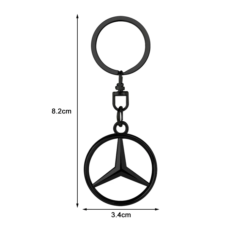 1Pcs Car Keychain Badge Key Chain Rings Metal For Mercedes-Benz C257 C218 X253 C118 C117 H247 W222 W108 W126 W169 Accessories