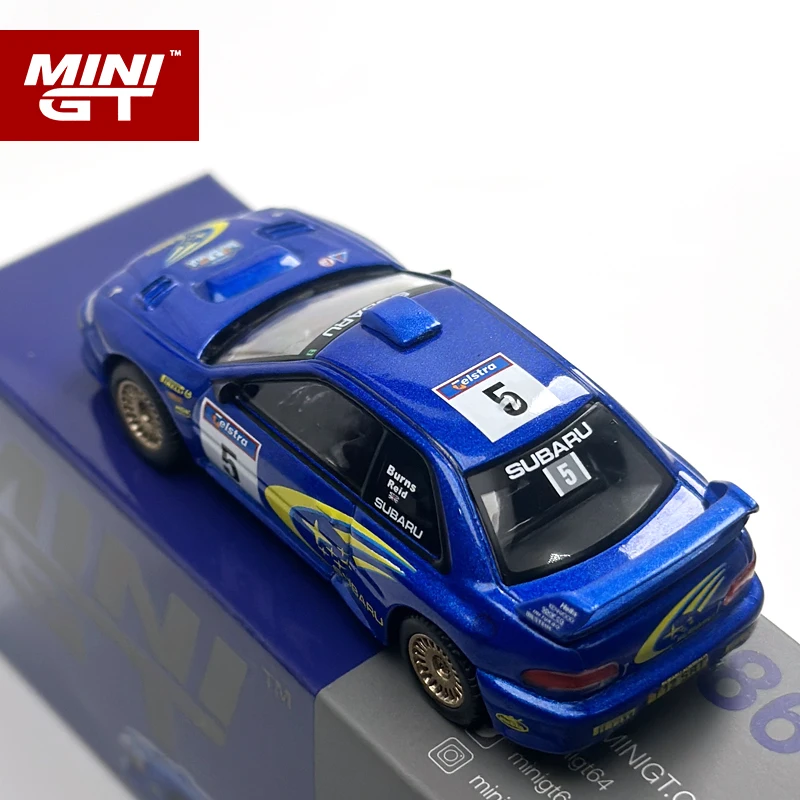 مينيت 1:64 سوبارو امبريزا WRC99 1999 فائز رالي أستراليا # 5 سيارة أستراليا الحصرية المصنوعة من سبيكة معدنية زرقاء موديل 986 #5