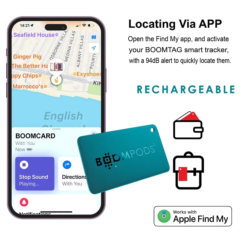 Smart Airtag Card Wireless Charging GPS Tracker Works With Apple Find My Anti-Lost Locator For Passport Wallet Mini Tag Iphone