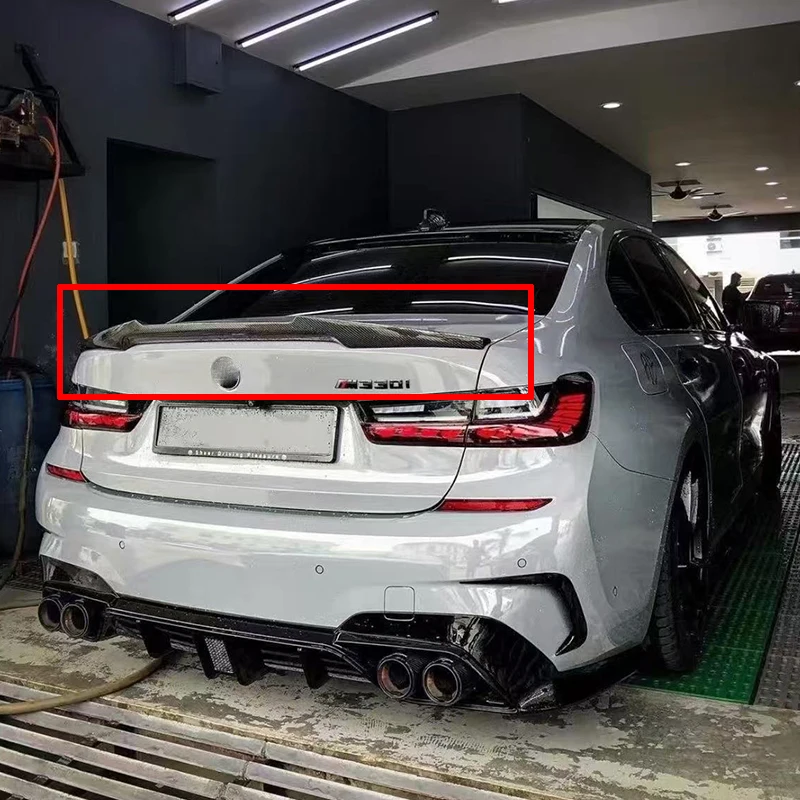 

Suitable for BMW 3 Series G20 325 330 2020-2025 trunk lid spoiler body modification kit carbon fiber glossy black
