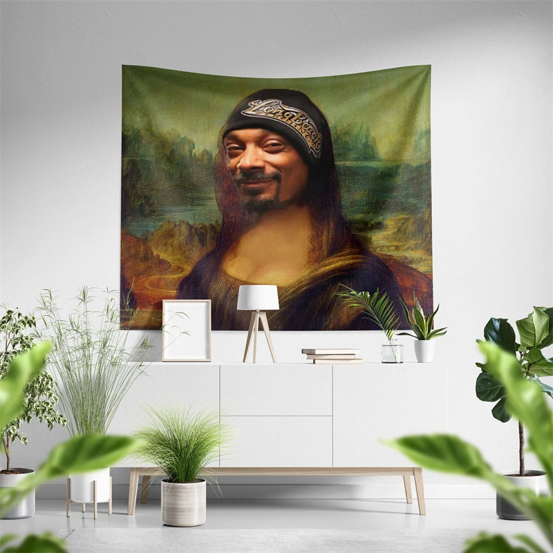 Aertemisi Snoop Dogg Mona Lisa гобелен настенное искусство для спальни, гостиной, декор, фон для вечеринки в общежитии колледжа