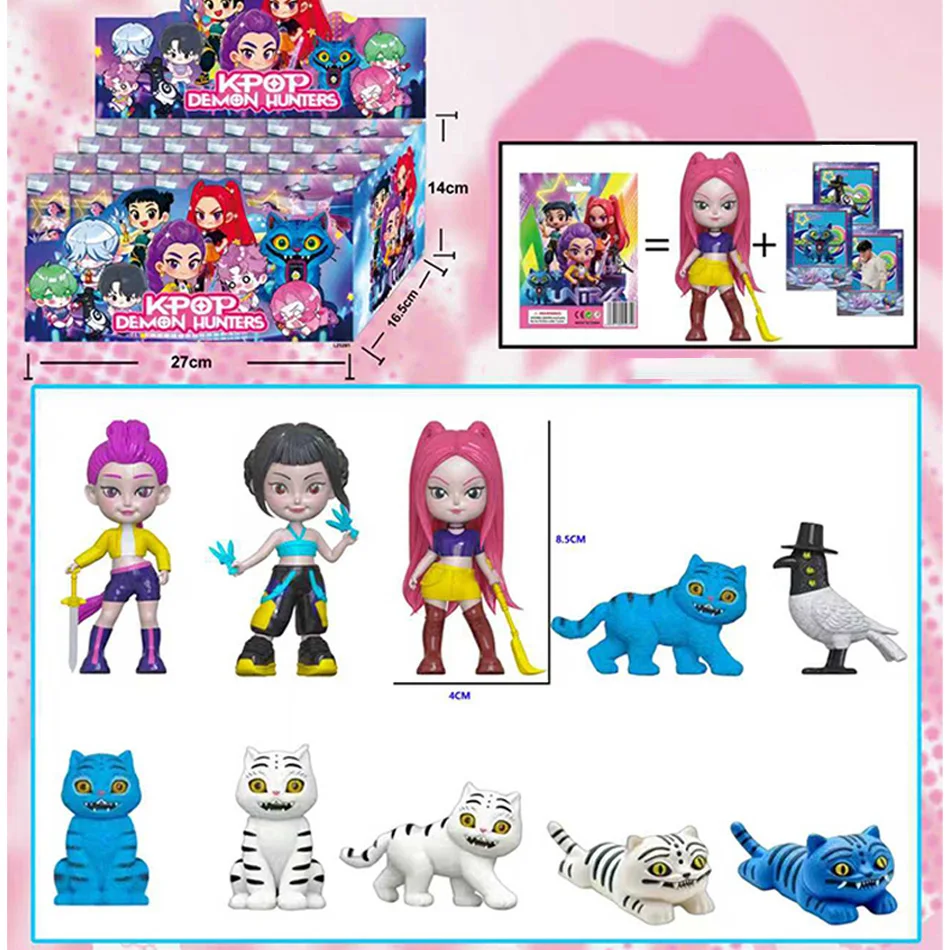 Anime kpop Demon Hunters Action Figure Set - Rumi Mira Zoey Blind Box Tijger Speelgoed Bureau Decoratie Standbeelden Ornament voor Kinderen Geschenken