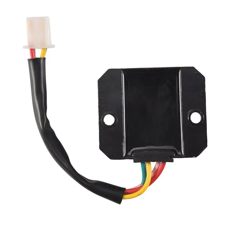 A96E-5X Motorcycle Voltage Regulator 4 Wires 4 Pins 12 Voltage Regulator Rectifier For 50-250CC Motorcycle (Black)