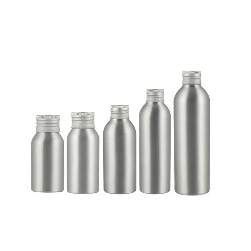 

24pcs 30mlSilver Aluminum Bottle With Screw Cap 250mlMetal Storage Cosmetic Package Container For Essential Oil Perfume Spa Oil