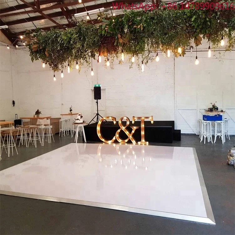 Human-Screen InteractionBlack High Gloss Portable Dance Floor Without Led Light Other Flooring Black Or White Party/ Wedding Eve