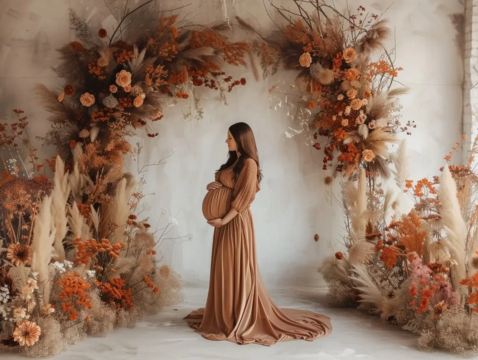 Mehofons latar belakang fotografi Boho lengkungan bunga jendela dewasa ulang tahun pernikahan potret bersalin dekorasi latar belakang Studio foto