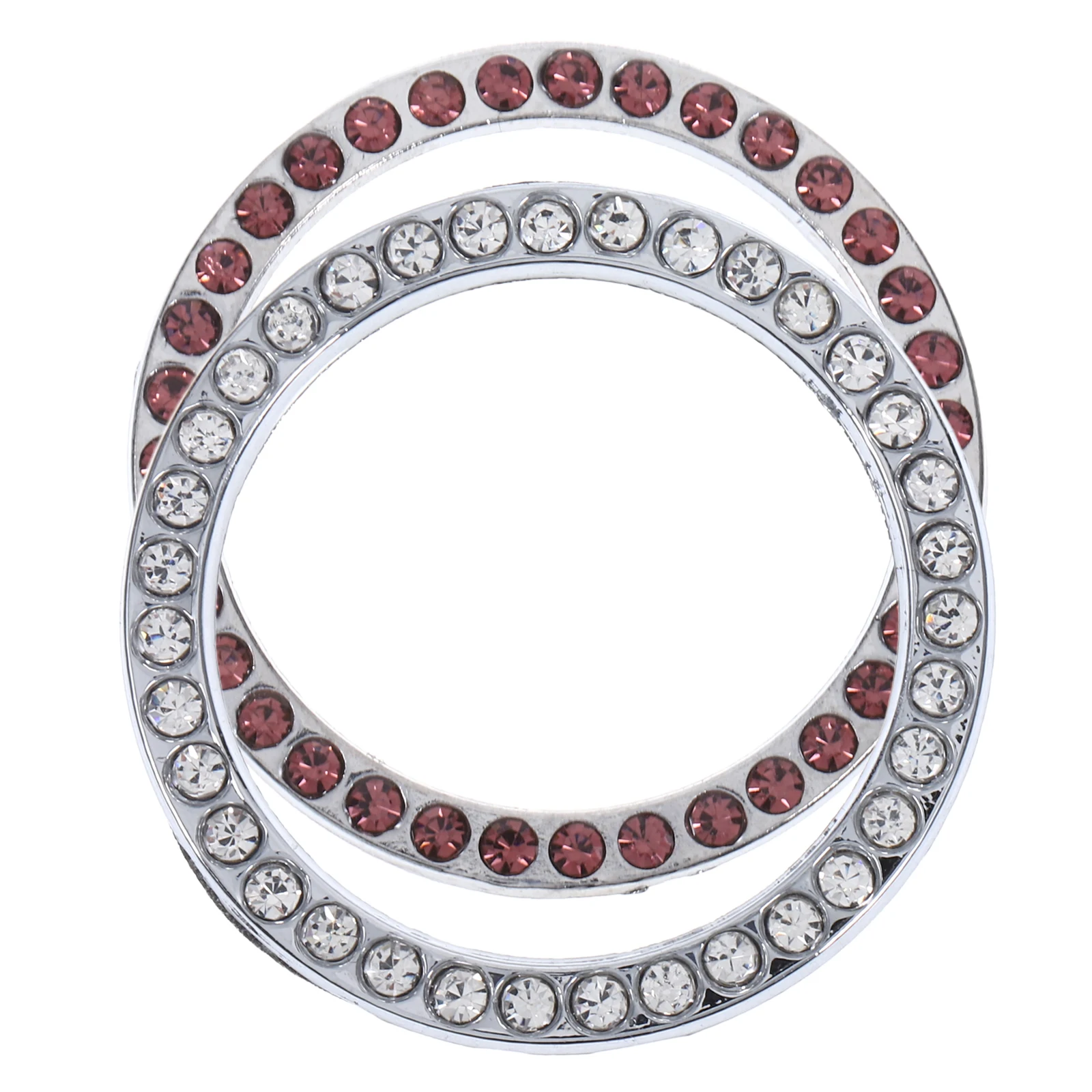 

2Pcs Car Start Button Decoration Crystal Rhinestone Ignition Circle Cover White Engine Sticker Accessories Fade