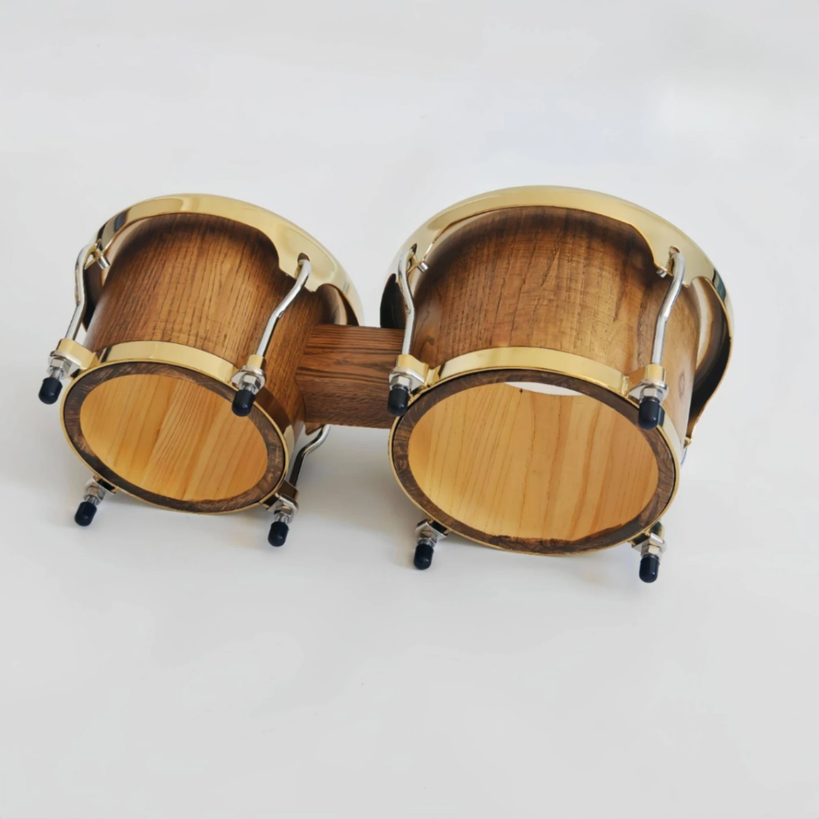 Bongo Drum Set - 木製ブリッジ付きボンゴセット 天然皮ボンゴドラムセット ボンゴ 調音可能 手作り木製ボンゴ 初心者向け