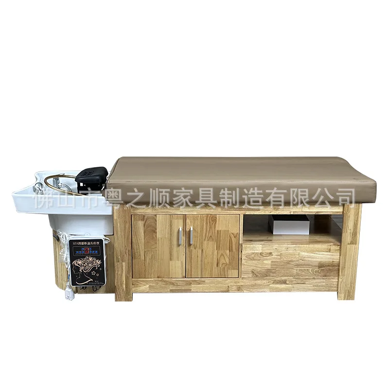 شامبو تدليك من الخشب الصلب، سرير سبا، علاج الشعر، التبخير، تداول المياه، تخزين مدمج، صالون تجميل، صالون الشعر #5