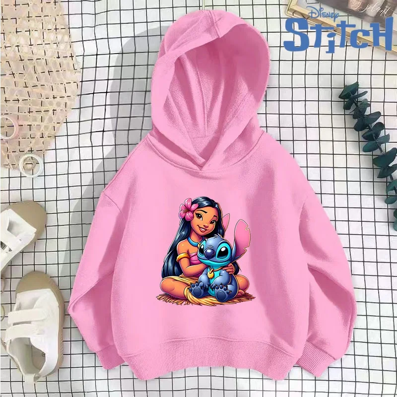 

Disney Stitch Kawaii Children's Street Fashion Sweatshirt Boys and Girls Tops Children's Sports Pullover Outdoor Sports Hoodie