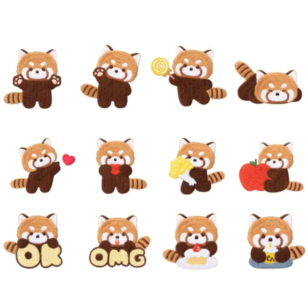 Clothing Accesories Lesser Panda Red Panda Patches Cartoon Cute Clothes Appliques DIY Self-adhesive Clothes Sticker Sewing