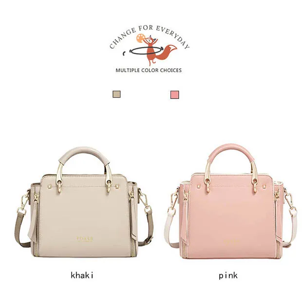 FOXER Split Leather Shoulder Bag Women Top Handle Handbag Female Large Capacity Tote Bag Simple Luxury Crossbody Purse
