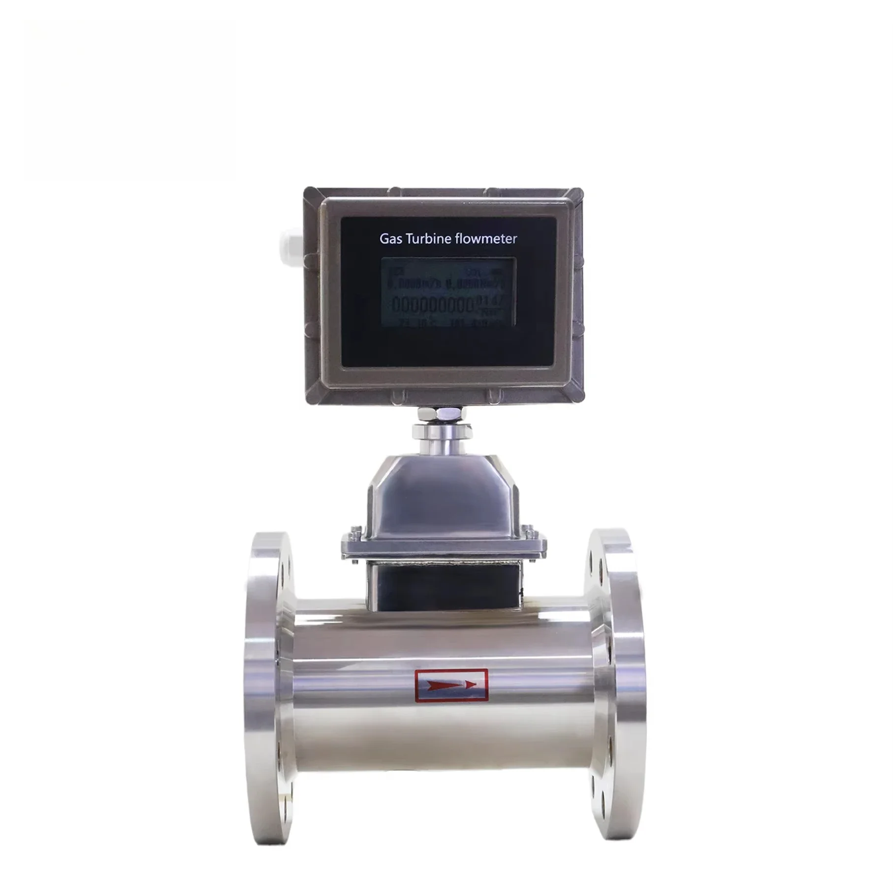 Gas Turbine Flowmeter RS485 Flange Connection for Liquefied Petroleum Gas Stainless Steel LCD Digital Display