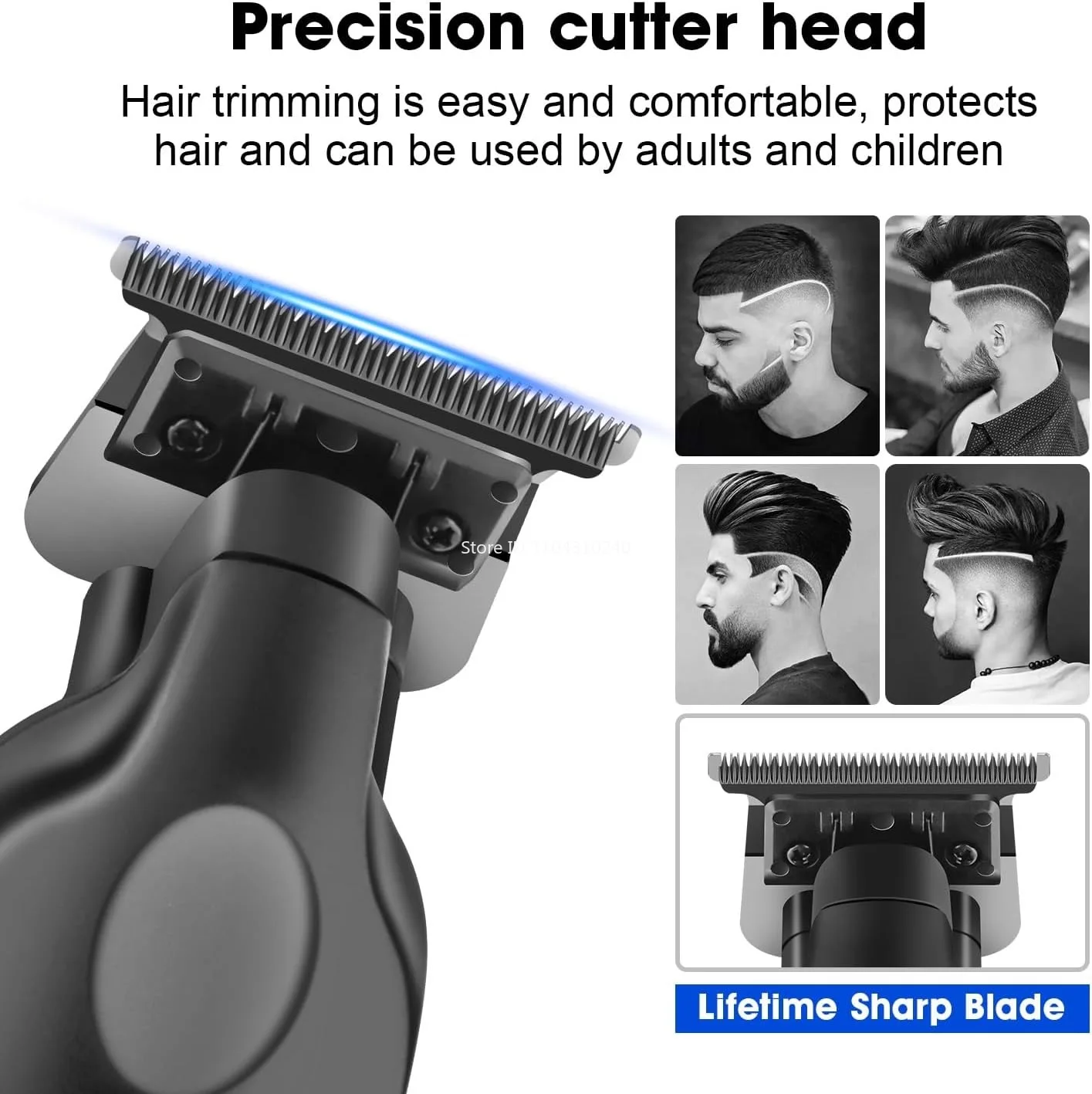 Kemei 2293 Professional Men Hair Beard Trimmer Zero Gapped Cordless Hair Clipper Barber Rechargeable Finish Hair Cutting Machine image 6