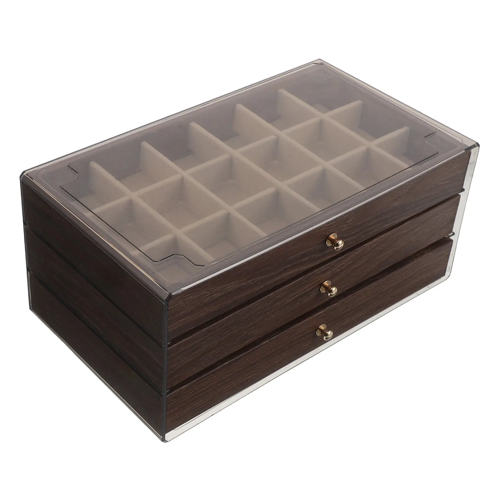 Vintage Jewelry Storage Box Wood 3 Layer Retro Trinket Organizer Small Keepsake Case Rings Necklaces Bedroom Jewelry Chest