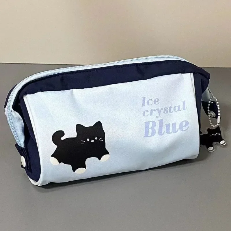 estojo de lapis gato preto bolsa de armazenamento de papelaria de alta capacidade bolsa de escola estudantil coreano menino e menina peca 01