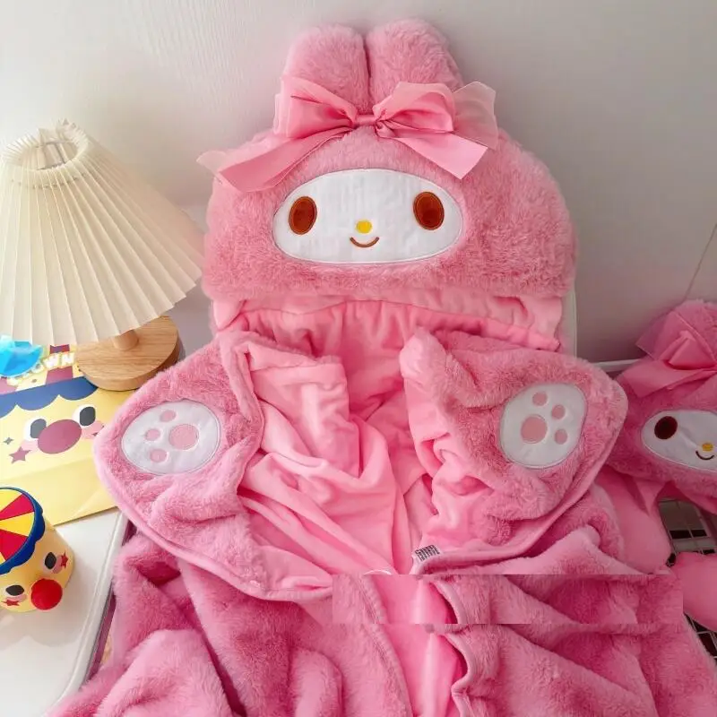 

Sanrios Kawaii пончо My Melody плащ для девочек домашний милый модный повседневный комфортный простой принт креативный хит продаж элитные подарки