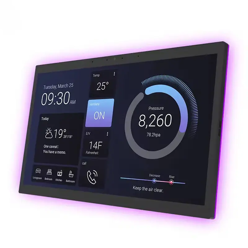 Smart Home Matter Thread Wifi 15.6 Inch Wall Mounting Android Display Relay RS232 RJ45 Automation Device Control Tablet