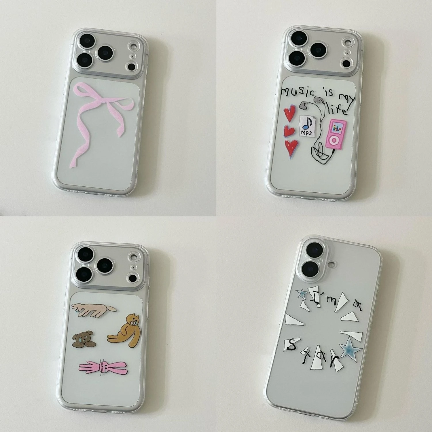 

Ins простой художественный чехол для телефона с художественной росписью для IPhone 17, 16, 15, 14, 11, 12, 13 Pro Max, прозрачный чехол для мобильного телефона для IPhone 17promax Air