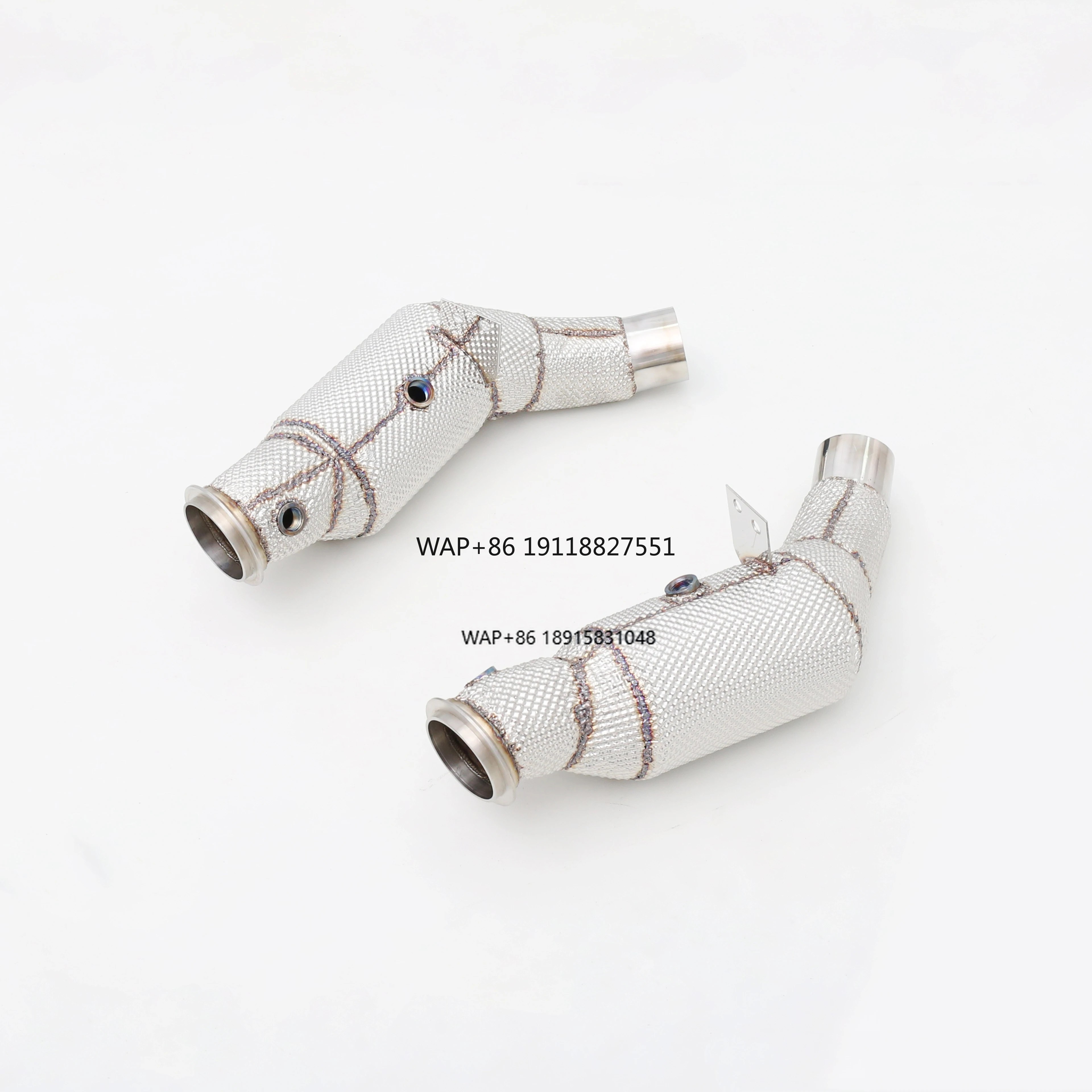 

GTAM 2.9T F154CD Custom 304 Stainless Steel Race Catted Downpipe Heatshield Premium Exhaust Pipes