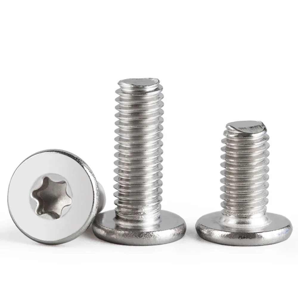 10Pcs M1.6 M2-M8 CM Six-Lobe Torx Ultra Thin Super Low Flat Wafer Head Screw 304 Stainless Steel Digital Bolt Support Customize