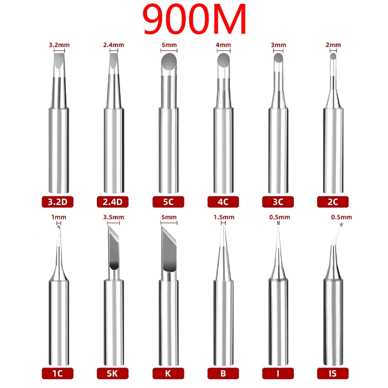 900M I B IS K SK 2C 3C Series Pure Soldering Iron Tip Electric Tin Tip Lead-Free Welding Tips Head Welding Tools