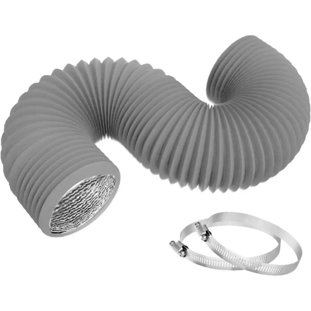 

4 inch Dryer Vent Hose with 2 Stainless Steel Clamp Aluminum Foil Air Ducting Heavy-Duty Flexible Exhaust Pipe Kitchen