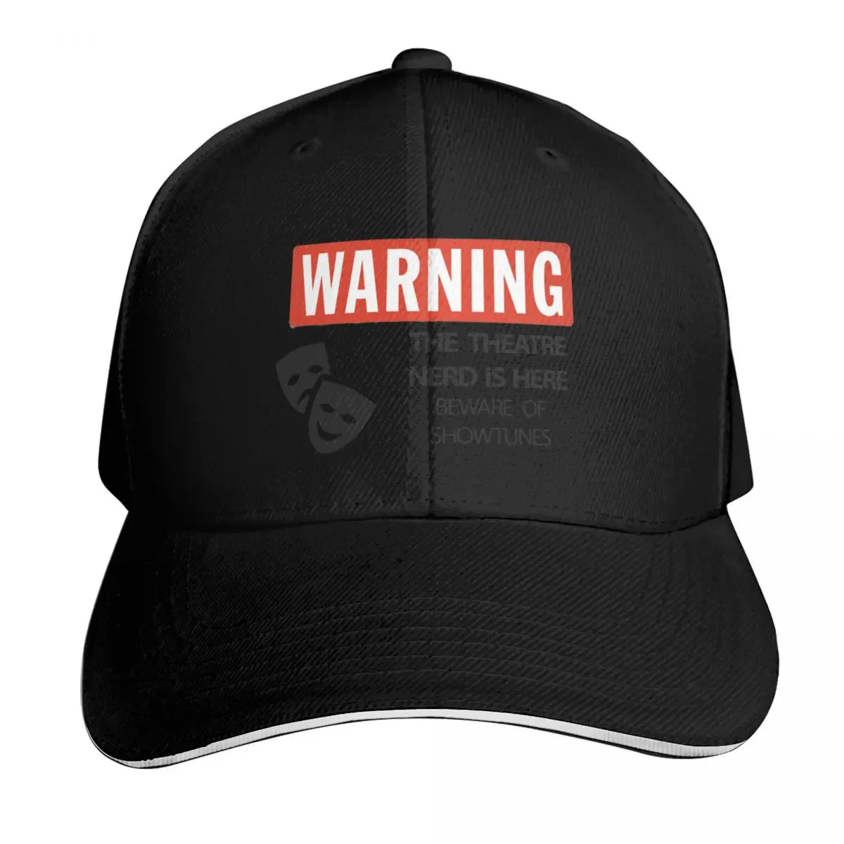 WARNING Theatre Nerd Baseball Cap Casual Daily Wear Quick Dry Performance Cotton Twill Breathable