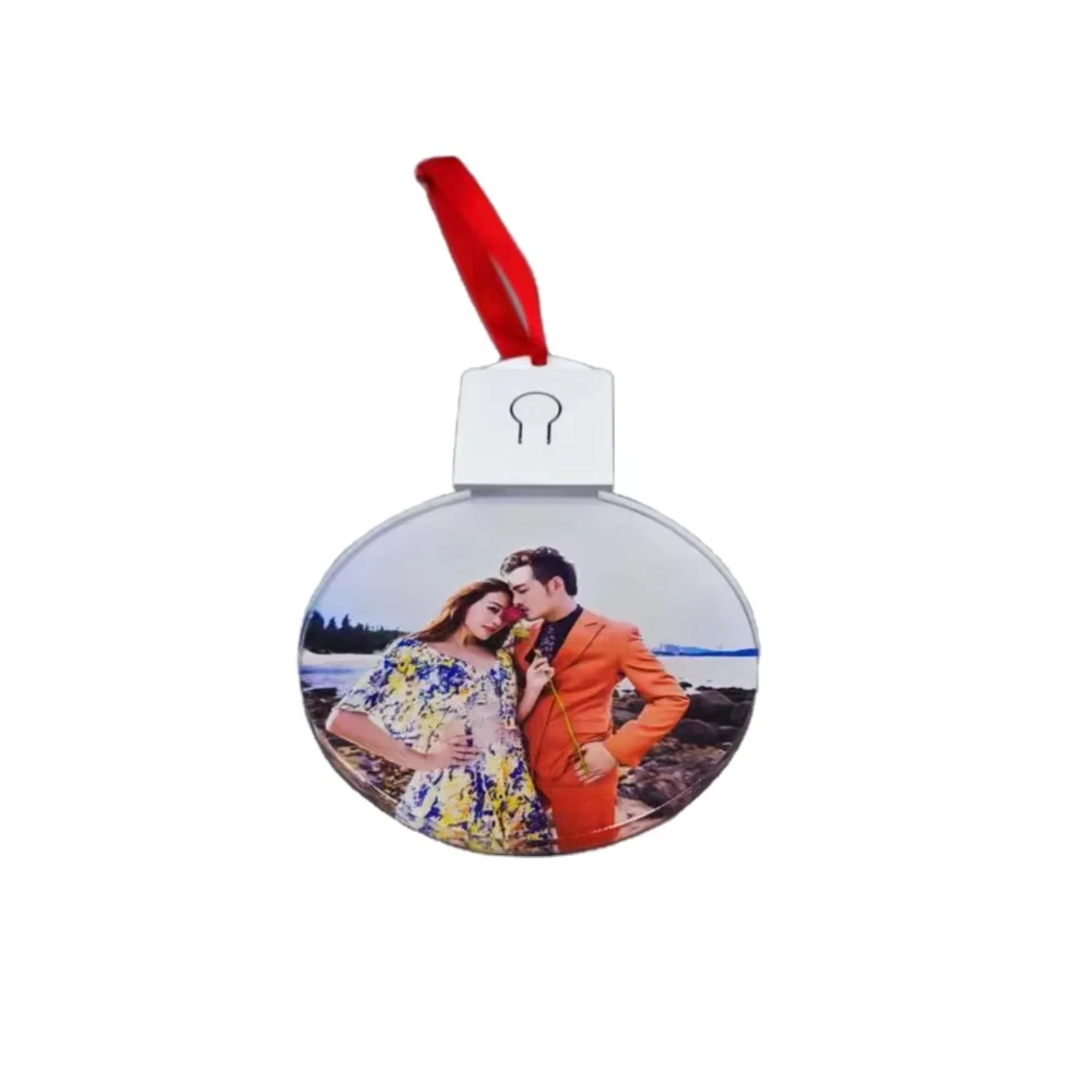 2pcs Personalized Acrylic Christmas Tree Ornaments with RGB LED light Blanks Sublimation Christmas Ornaments Angels Christmas