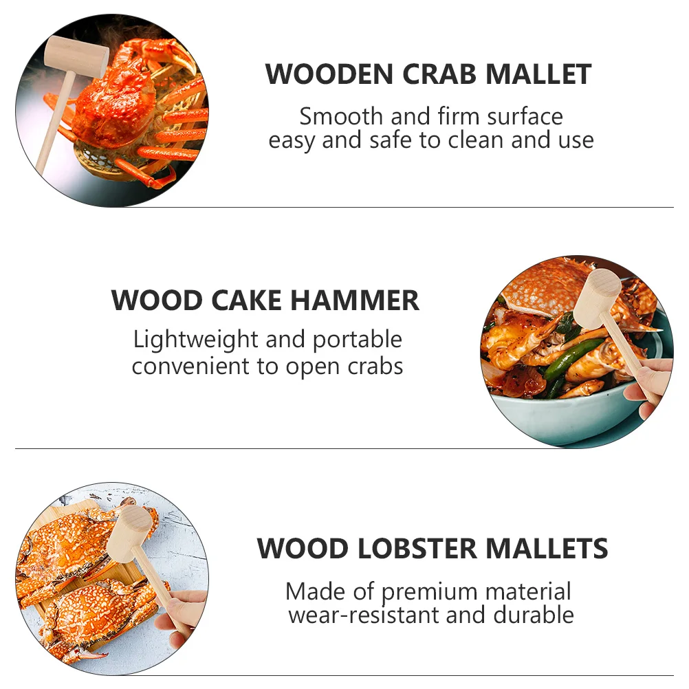 

15 Pcs Small Hammer Crab Hammers Mini Peeling Tools Lobster Cracking for Eating Mallet Seafood Heart-shaped