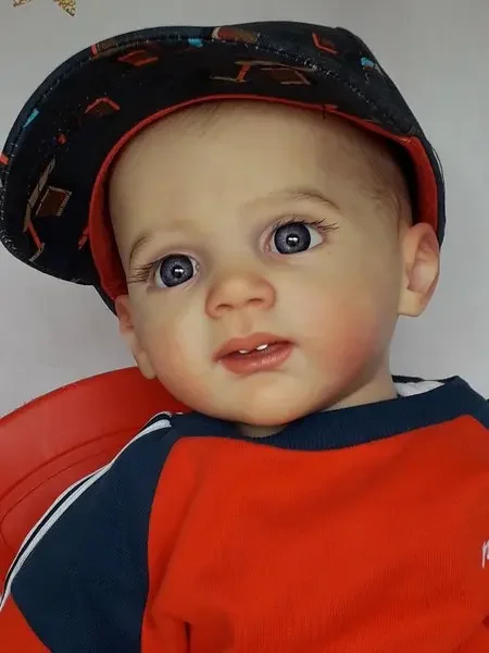 Dls puro artesanato 25 polegadas menino versão reborn bebê fritzi desenho à mão cabelo já acabado boneca presente de natal