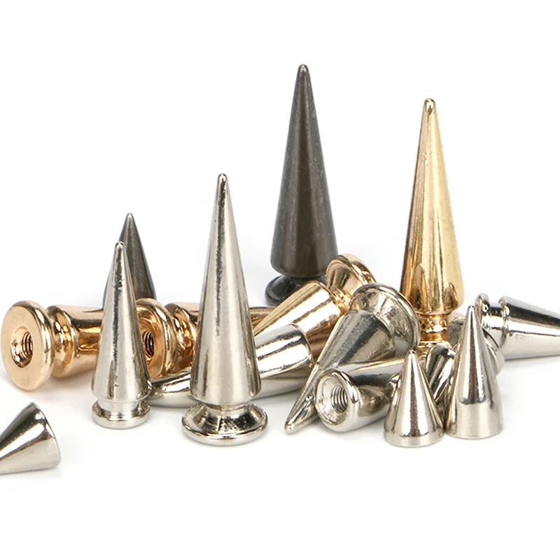 

Metal Gold Gunmetal Bullet Rivets And Studs For Clothes Punk Rock Thorns Screw Spikes Leather Craft Jacket Accessary