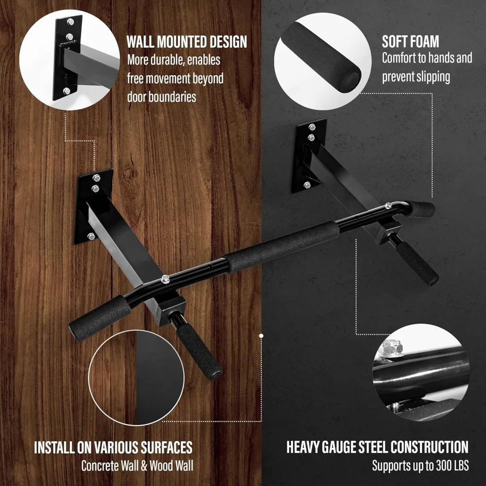 قضيب سحب يُثبت على الحائط - معدات رياضية منزلية متعددة الوظائف لتدريب القوة وتمارين الجزء العلوي من الجسم #3
