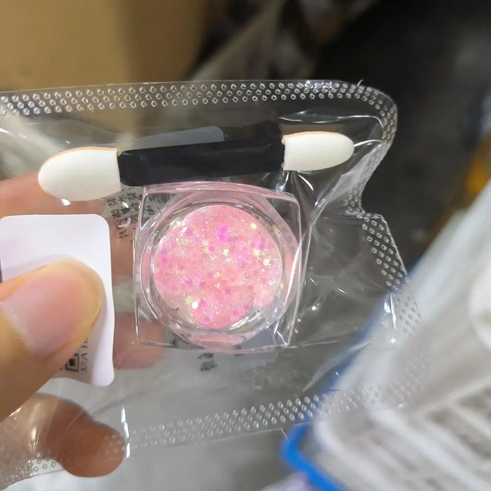 1箱 シマーネイルアートグリッタースパンコール ミックスハートスターヘキサゴンシェイプフレーク ボディフェイスアイメイクネイルマーメイドパレット1