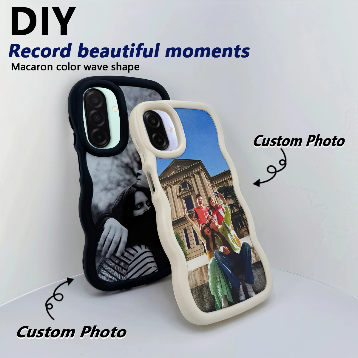 Customized Photo of Wave shaped phone case for Samsung Galaxy Series A/Series F/Series M/Series C