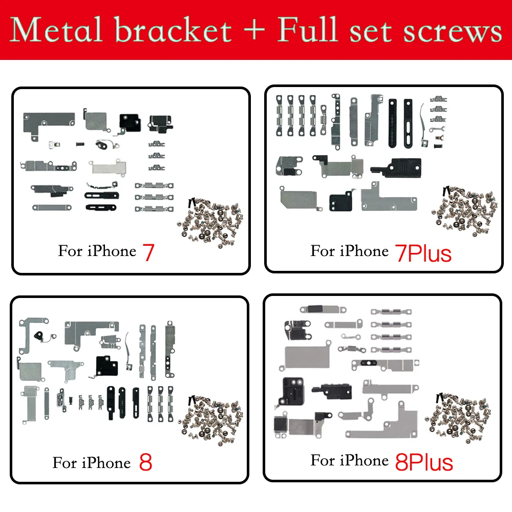 Full Set Metal Small Parts Bracket Holder And Screws Replacement For iPhone 7 7Plus 8 Plus