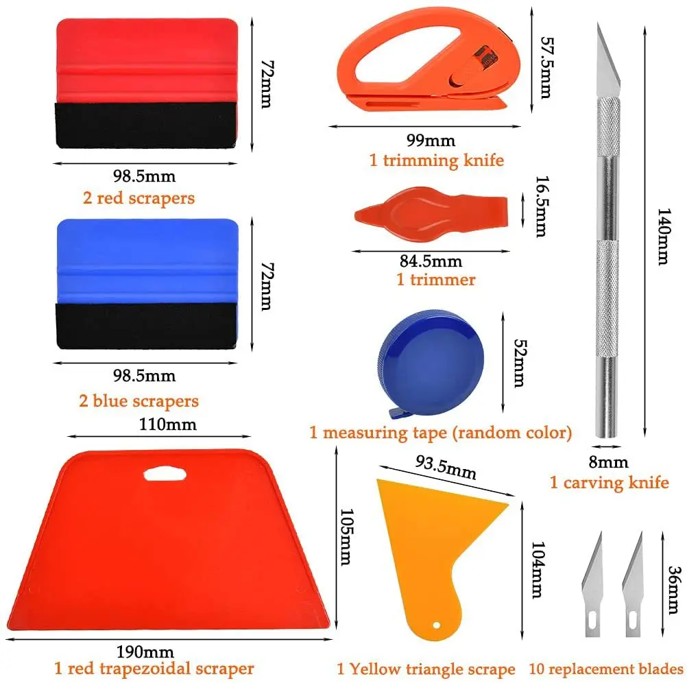 20 Pcs Car Vinyl Wrap Tool Kit, Wrap Squeegee Wallpaper Smoothing Tool for Car Wrapping and Install Wallpaper