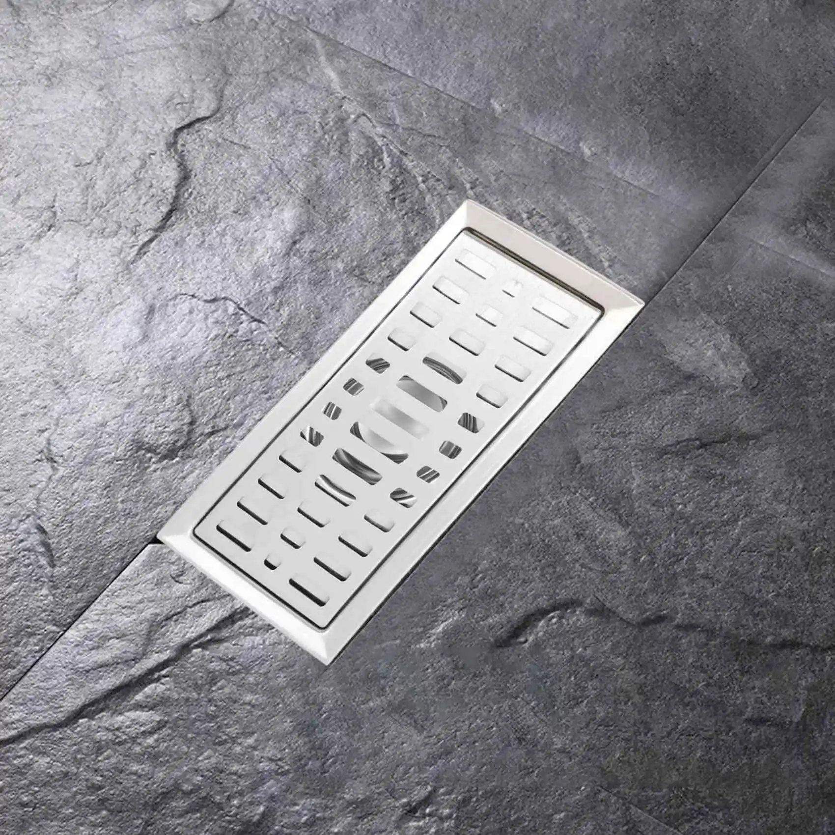 AT21-3X Large-Traffic Stainless Steel Bathroom Shower Square Floor Waste Grate Sanitary 20Cm X10cm Floor Drain