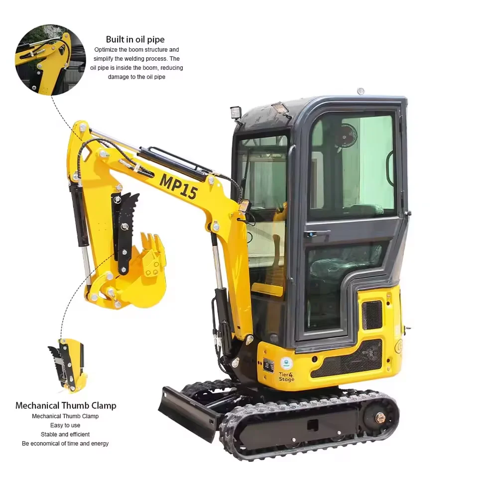 

MD-12 Mini Excavator 1.2 Ton Mini Diesel Digger With Cab Mini Excavator Construction Equipment Compact Bagger With Bucket Custom