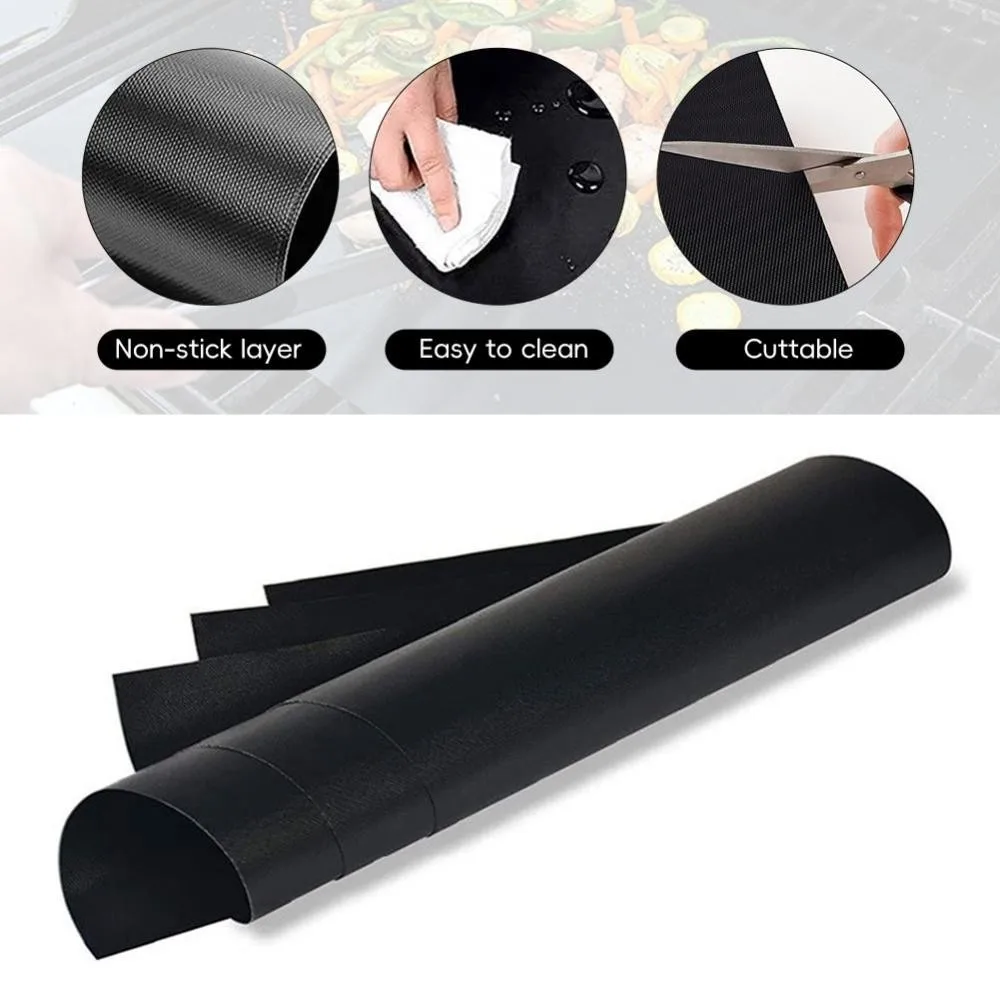 New Heat Resistant BBQ Grill Mat Easy Clean Heat Resistance Baking Tray Non Stick Easily Cleaned Non Stick Baking Mat BBQ Tools
