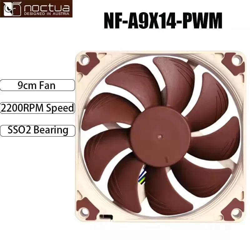 Noctua NF-A9x14 PWM chromax.black.swap ventilador de chasis de 92mm ventilador silencioso de alta calidad radiador de carcasa ultrafina ventilador de refrigeración de CPU