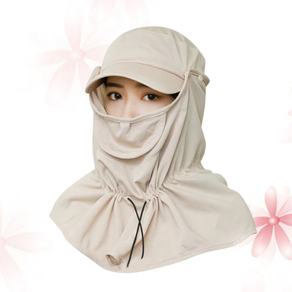 

Outdoor Face Mask Hat Uv Protection Quick Dry Neck Cover Sun Block Hat for Fishing Hiking Camping Khaki Anti-Uv Mask Cover Cap
